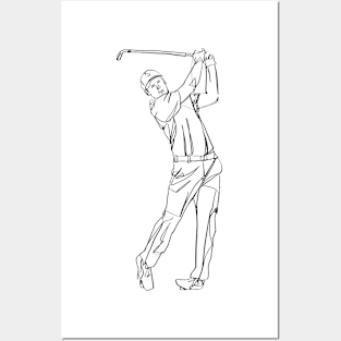 GOLF LINE ART Posters and Art